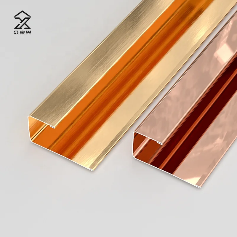 Customization Golden Rose Gold Stainless Steel Gold Tile Trim Corners 304 Grade