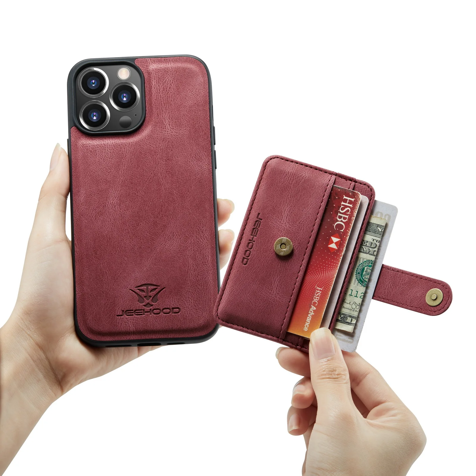 Leather wallet case for iPhone 14 Pro Max with card slots