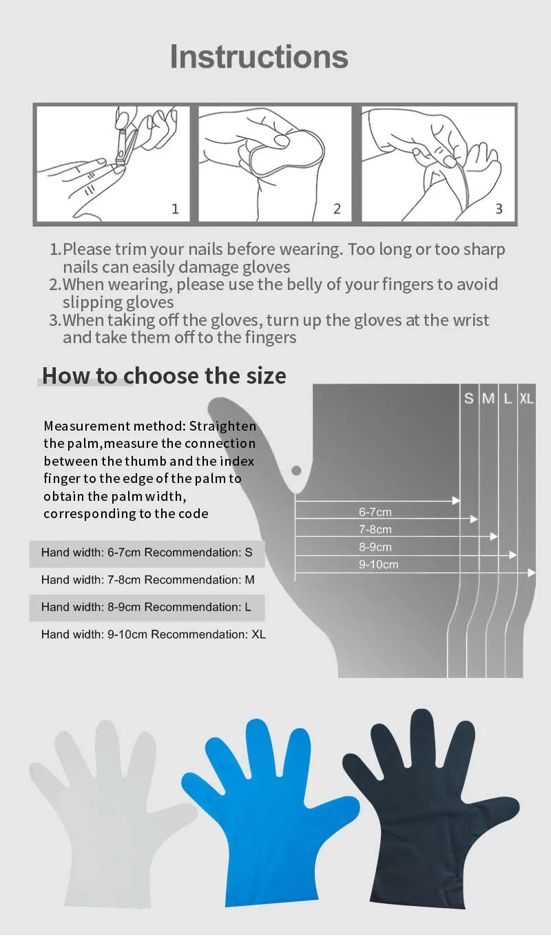 Costeffective Disposable Plastic Gloves Pe Plastic Gloves Transparent