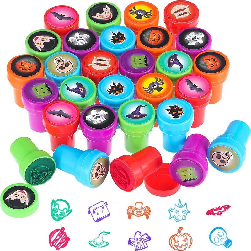 Kesoto Halloween Stamps for Kids Self Inking Stamps for Halloween Party Favor Treat Bag Fillers Trick or Treat Goodies 