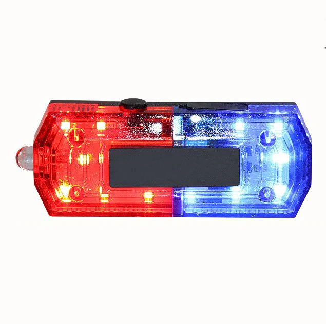 Traffic Guidance Patrol Night Light Led Red Blue Flashing Torch Light Shoulder Lamp