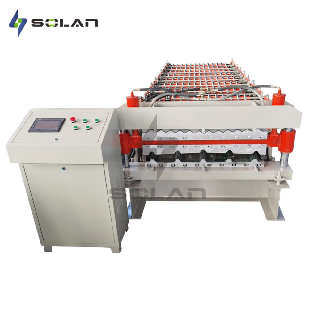 Full Automatic Double Layer Corrugated Roof IBR Trapezoidal Roof Roll Forming Machine