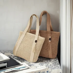 Fashion Woven Beach Bag Paper Woven Woven Cloth Woven Bag Large Capacity Ladies' Crossbody Bag