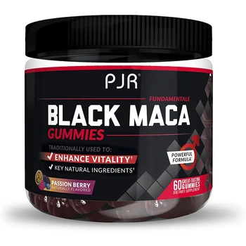 Private Label Black Maca Gummies For Powerful Formula To Enhance Vitality in Men & Women Increase Energy & Strength