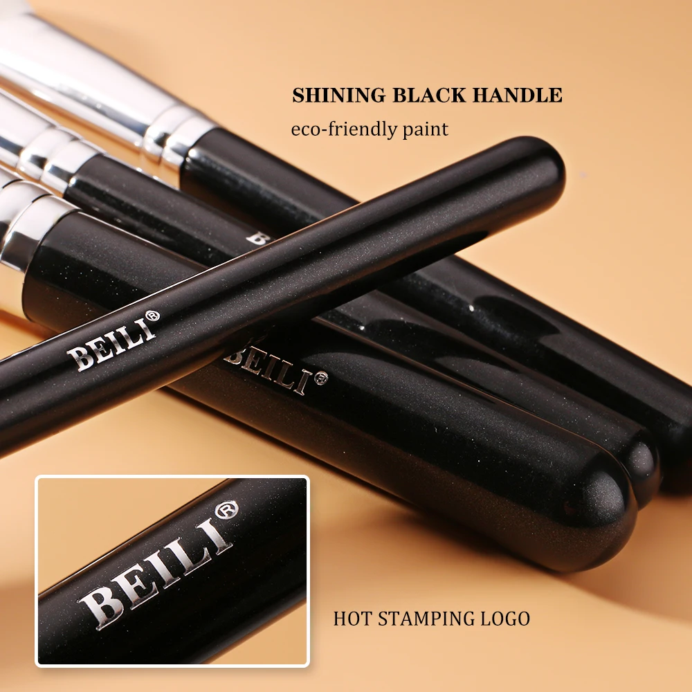 BEILI натуральная Кисть для макияжа из козы, 25 шт., кисть для нанесения основы, пудры, теней, смешивания, Высококачественная Кисть для макияжа, частная торговая марка, оптовая продажа