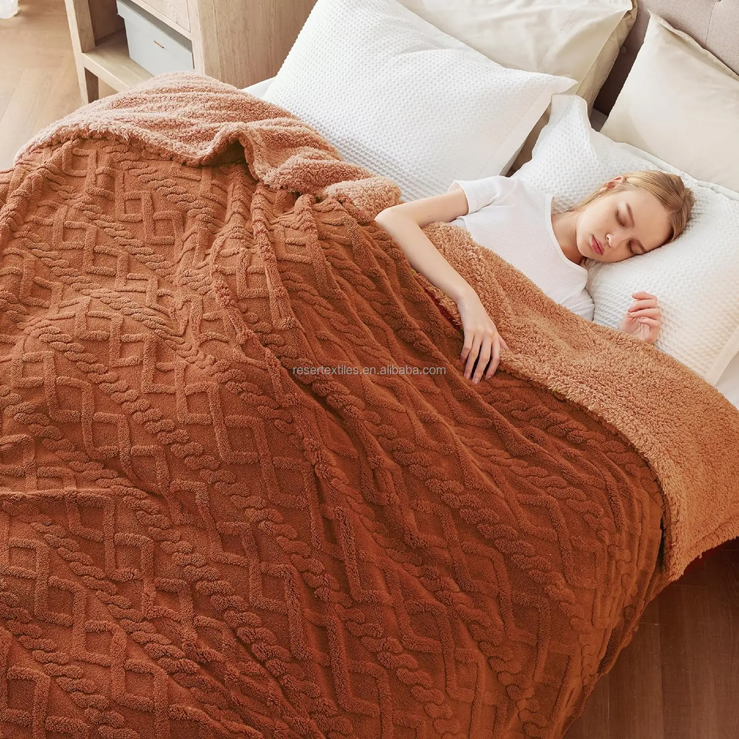 Wholesale Export Home Student Nap Sofa Cover Taffeta Fleece Blanket Solid Color Knitted Technics Perfect Air Conditioning Quilt