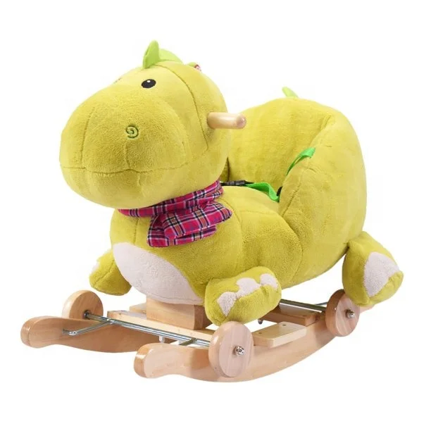Детская игрушка, плюшевый динозавр-качалка, кресло-качалка для малышей, деревянный рокер