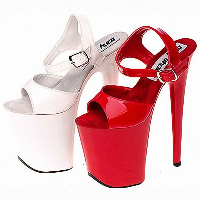Red Thick Bottom High Platform Thin Heel 20 Cm Shoes
