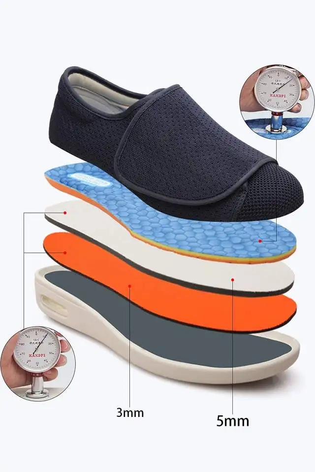 Adjustable Extrawide Health Care Soft Heel Medical Man's Diabetic Shoes
