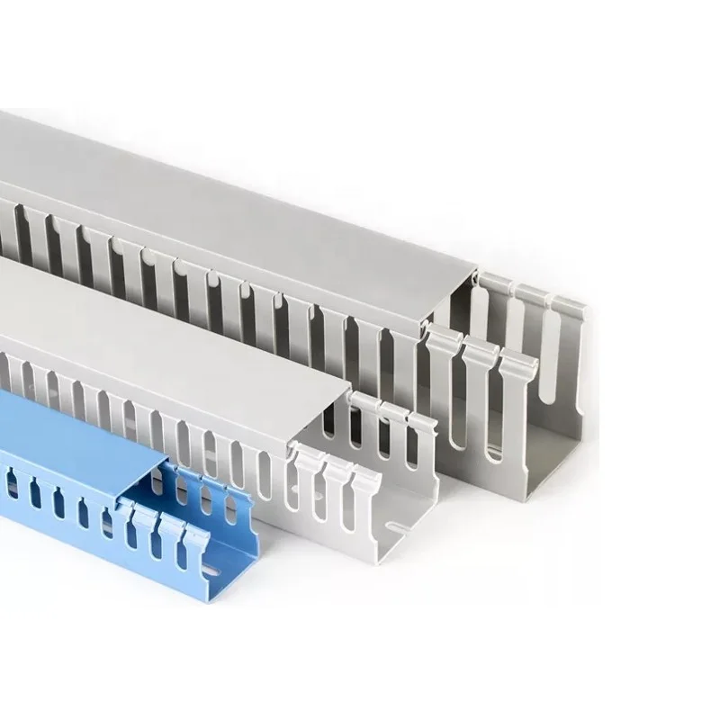 Kit 4 Goulottes Câble PVC 40 Cm - Avec Couvercle Et Fente Ouverte - Pour Bureau Et TV - Adhésif Et Vis Inclus