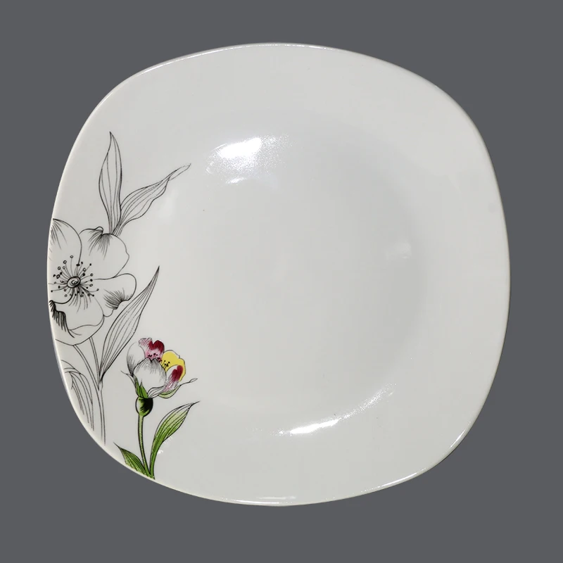Restaurant Square Shape Tableware Dinner Plate Ceramic Plate Dishes