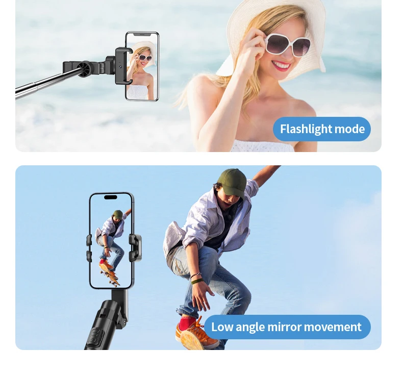 C16 Intelligent Selfie Stick Expandable Phone Holder Detachable Wireless Remote Control Stabilizer for Facial Recognition