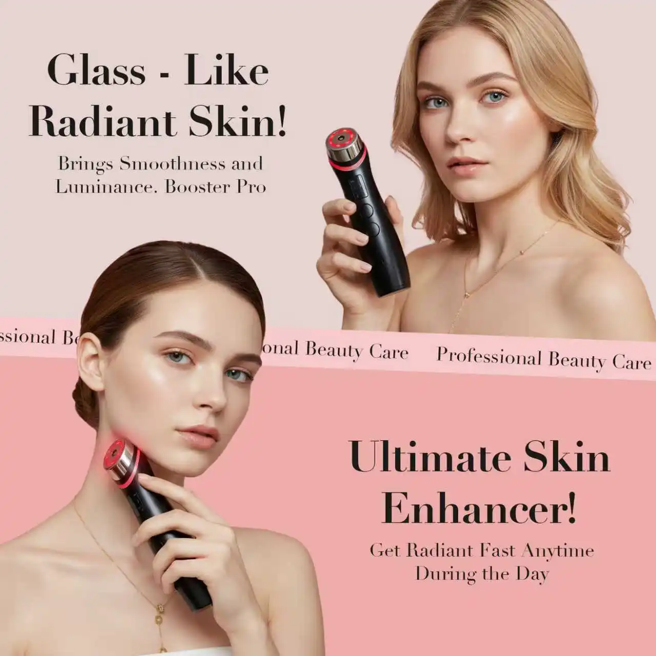 2026 New Glass Glow Booster Facial Neck Skin Lifting and Firming Anti-Wrinkle Anti-Puffiness Device for Skin Rejuvenation