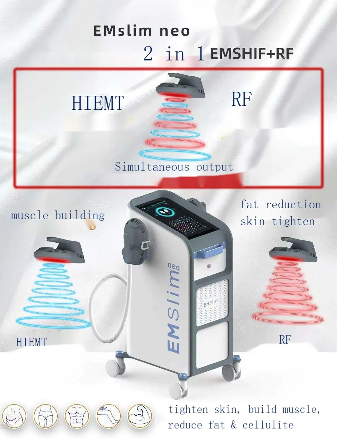 Vertical Ems Slim Machine with RF For Muscle Building Cellulite & Fat Reduction Treatment EM Slim Neo Sculpt Body Equipment 15T