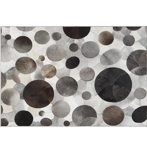 Simple Geometric Stripe Pattern Grey Bedroom Bedside Leather Carpet Sofa Tea Table Mat