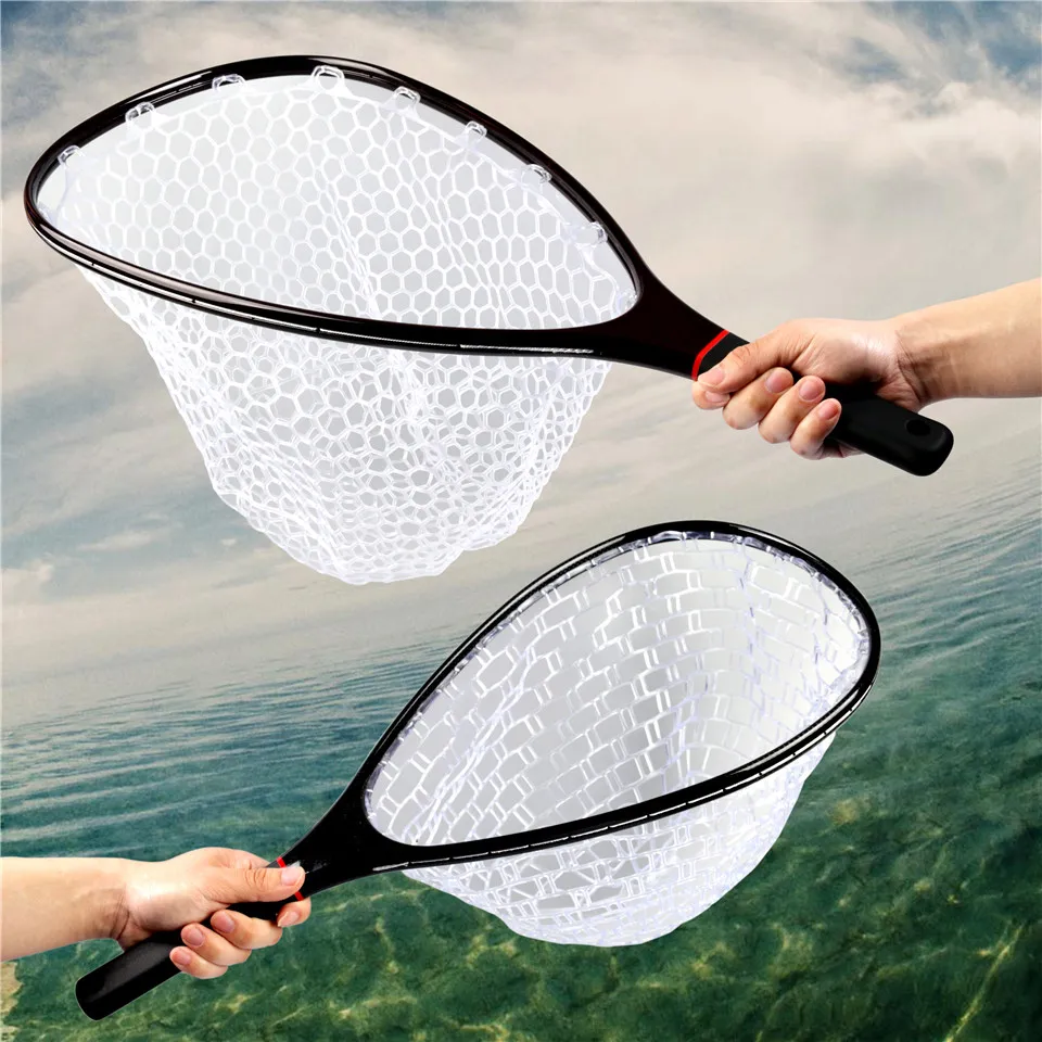 FL95/96 Light Carbon Fly Fishing Landing Net Fiber & Clear Rubber