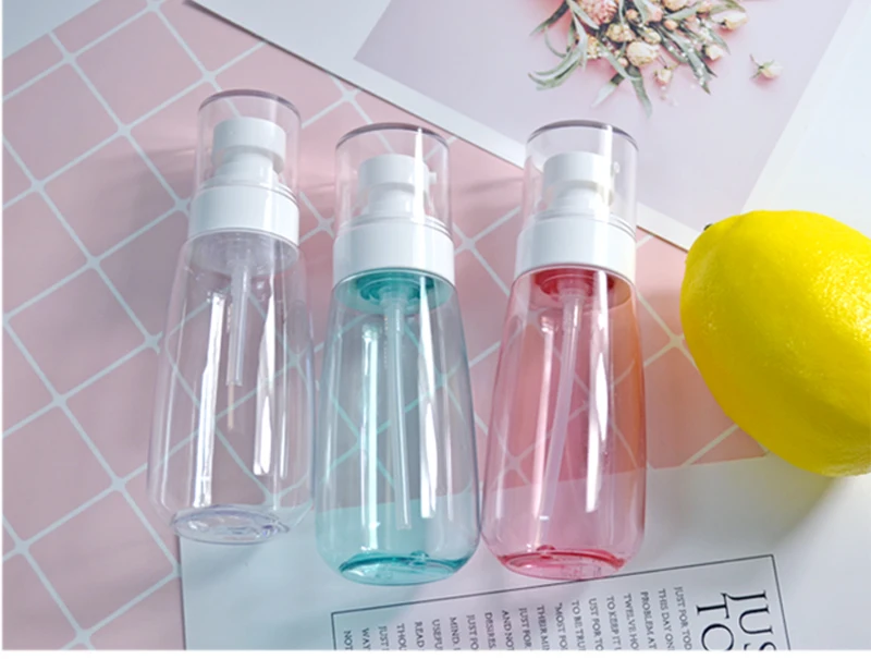 Empty Skin Care Fine Mist Spray Bottle 30ml 60ml 80ml 100ml  PETG Plastic Clear Pink Serum Bottle