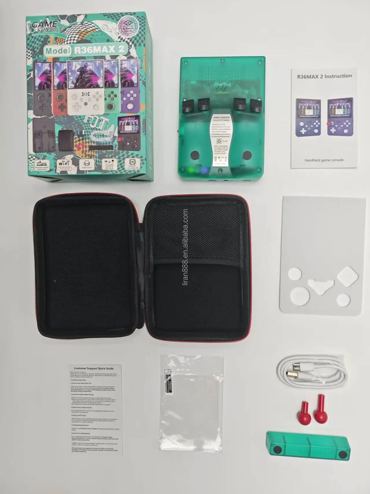 Lr R36max2 Retro Handheld Game Console 22000 Games Portable Ips