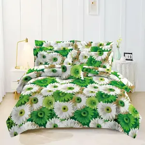 Wholesale Floral Printing Polyester Bed Sheet Set With 2 Pillowcases in Stock
