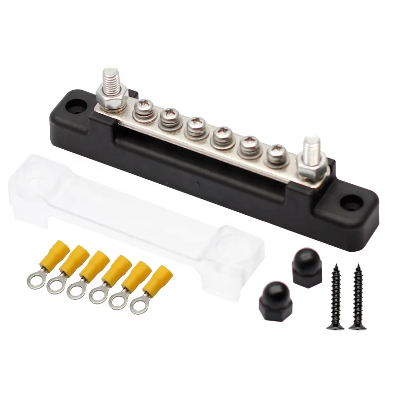 8 Module Busbar 48V 150A 8 Gang Busbar with Cover - Power Distribution