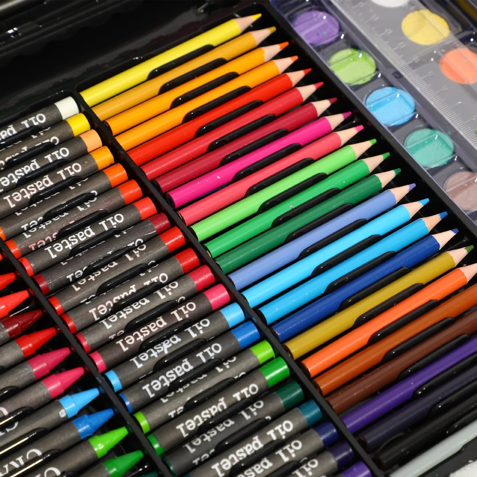 Wholesale 150pcs School Kids Painting Draw Art Set Supplies Stationery Crayons Watercolor Colored Pencils
