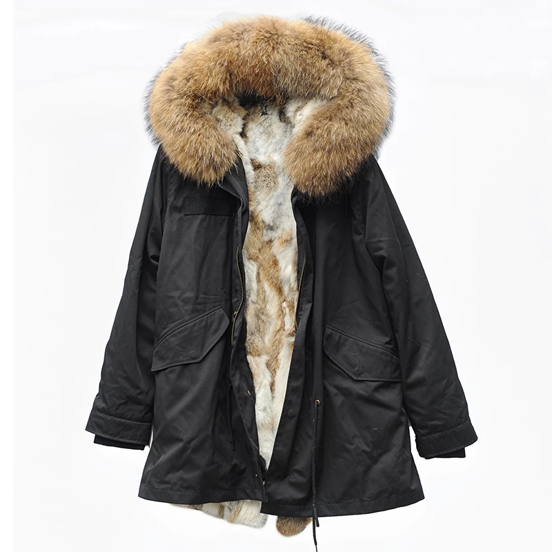 rabbit fur lined coat