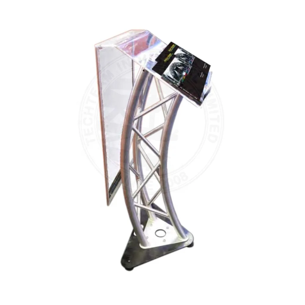 Acryl Rednerpult Mit Metallfuß – Höhenverstellbar (100 Cm), 61x40 Cm Platte, Für Kirche, Hochzeit, Schule & Events