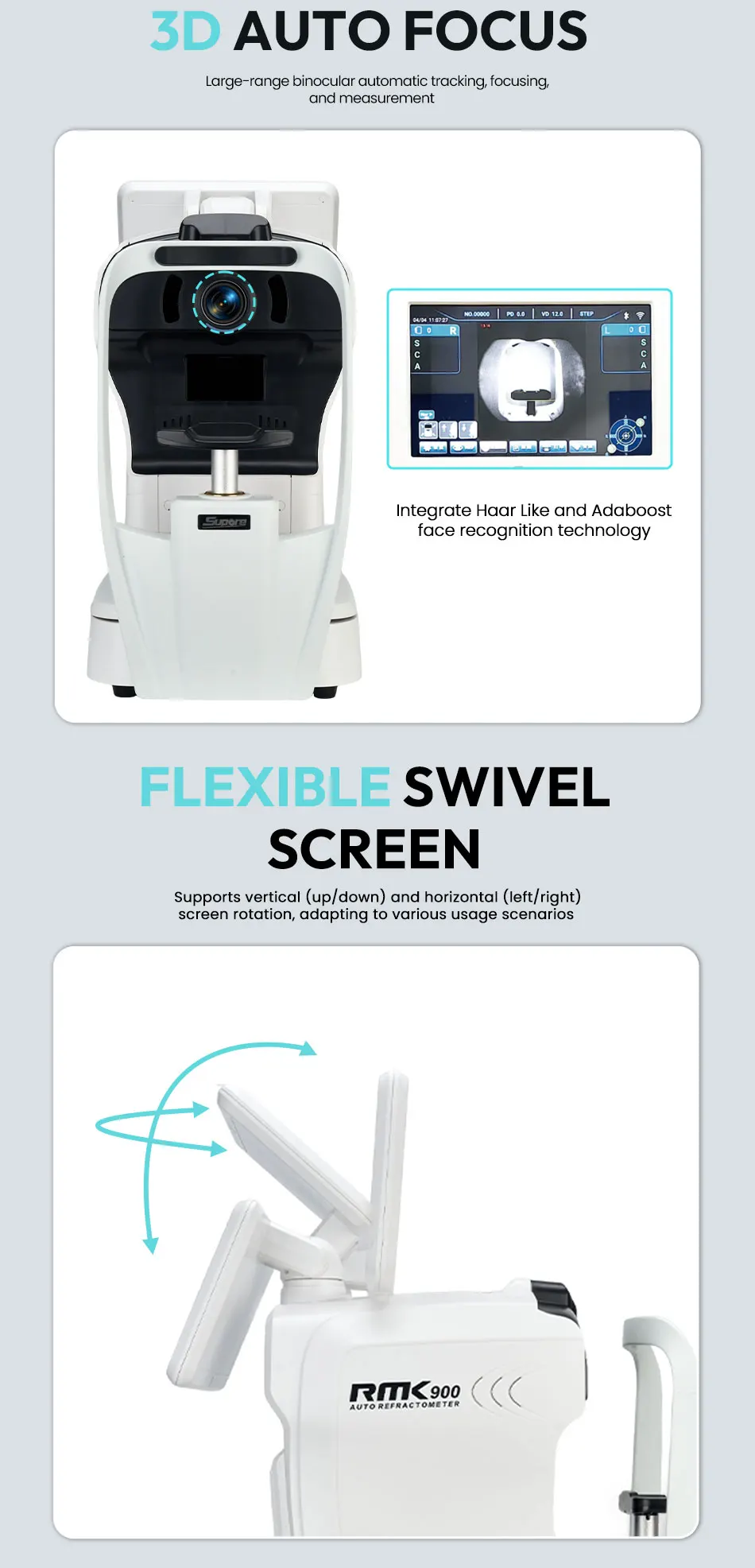 Vision Screening Equipment Autorefractometer RMK-900 Full Automatic Function High Accuracy Keratometer