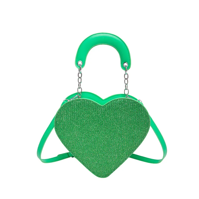 2024 New Fashion Cute Heart Shaped Women Shoulder Bag Female Designer  Luxury Color PU Leather Handbags