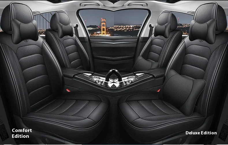 Napapi Fully Surrounded Leather Car Seat Cover Easy-Care Front Cushion for General Motors Four Seasons Modern Durable City Polo 29