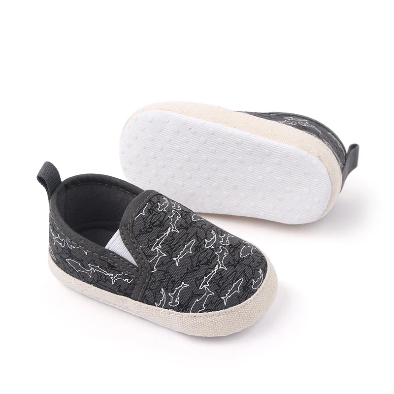 Solid Color Fish Print Spring and Autumn Baby Canvas Covered Feet Baby Walking Shoes manufacture