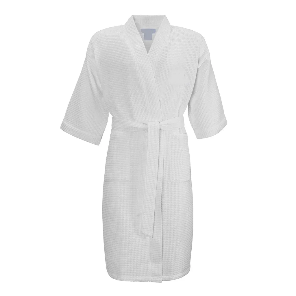 Short Kimono Robes Hotel Spa Sauna Towel Gray Waffle Robes Unisex ...