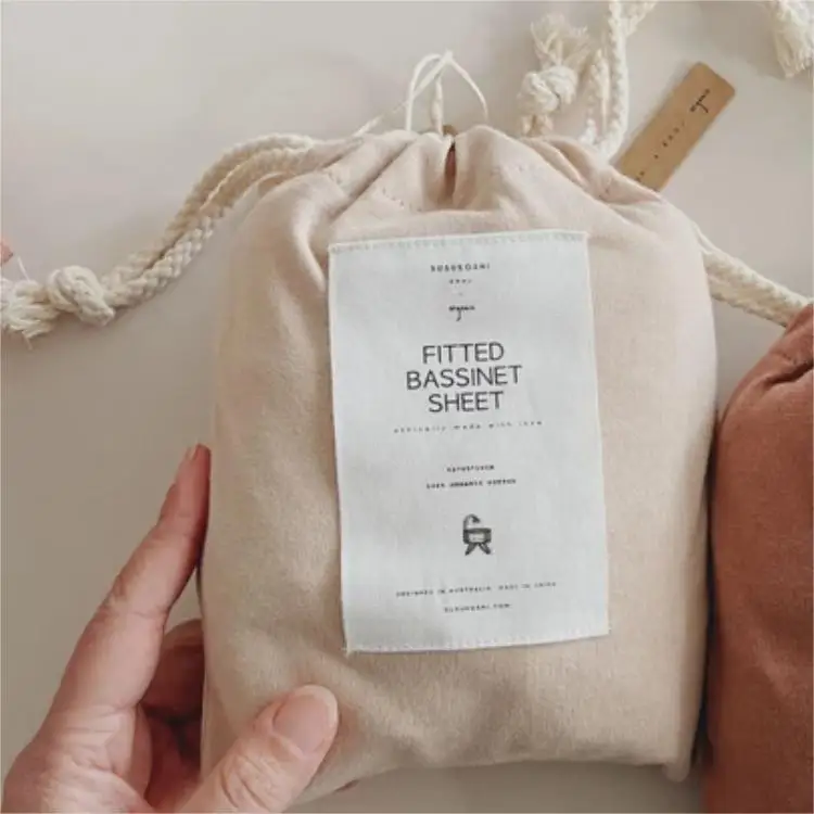 Wholesale Custom Logo Eco Reusable Recyclable Muslin Favor Gift Fabric Packaging Pouch Organic Cotton Drawstring Dust Bag