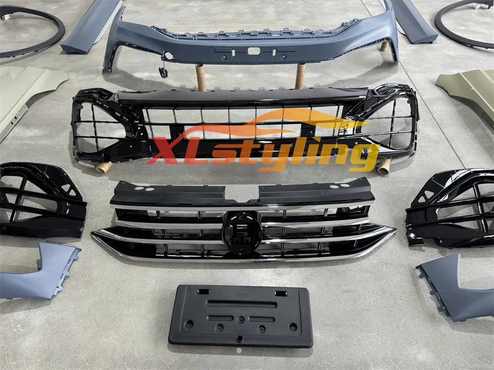 XLstyling Car Conversion Upgrade Facelift Front Rear Bumper Retrofit 2021 R Bodykit for VW Tiguan 2017 Old to New Body Kit