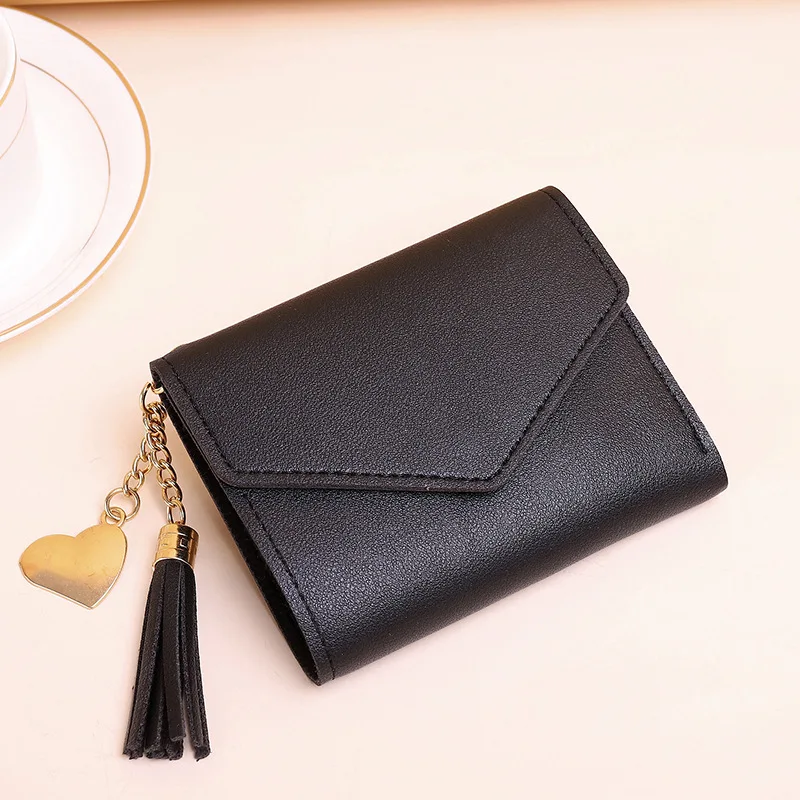RU Fashion Simple Pure Color Short Wallet for Girls Small Purse Cute Female  Women Money Bag Purse