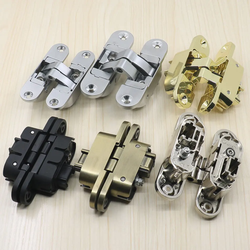 Adjustable 3D Invisible Hinge Modern 5-Fulcrum 3-Axis Zinc Alloy Hinge
