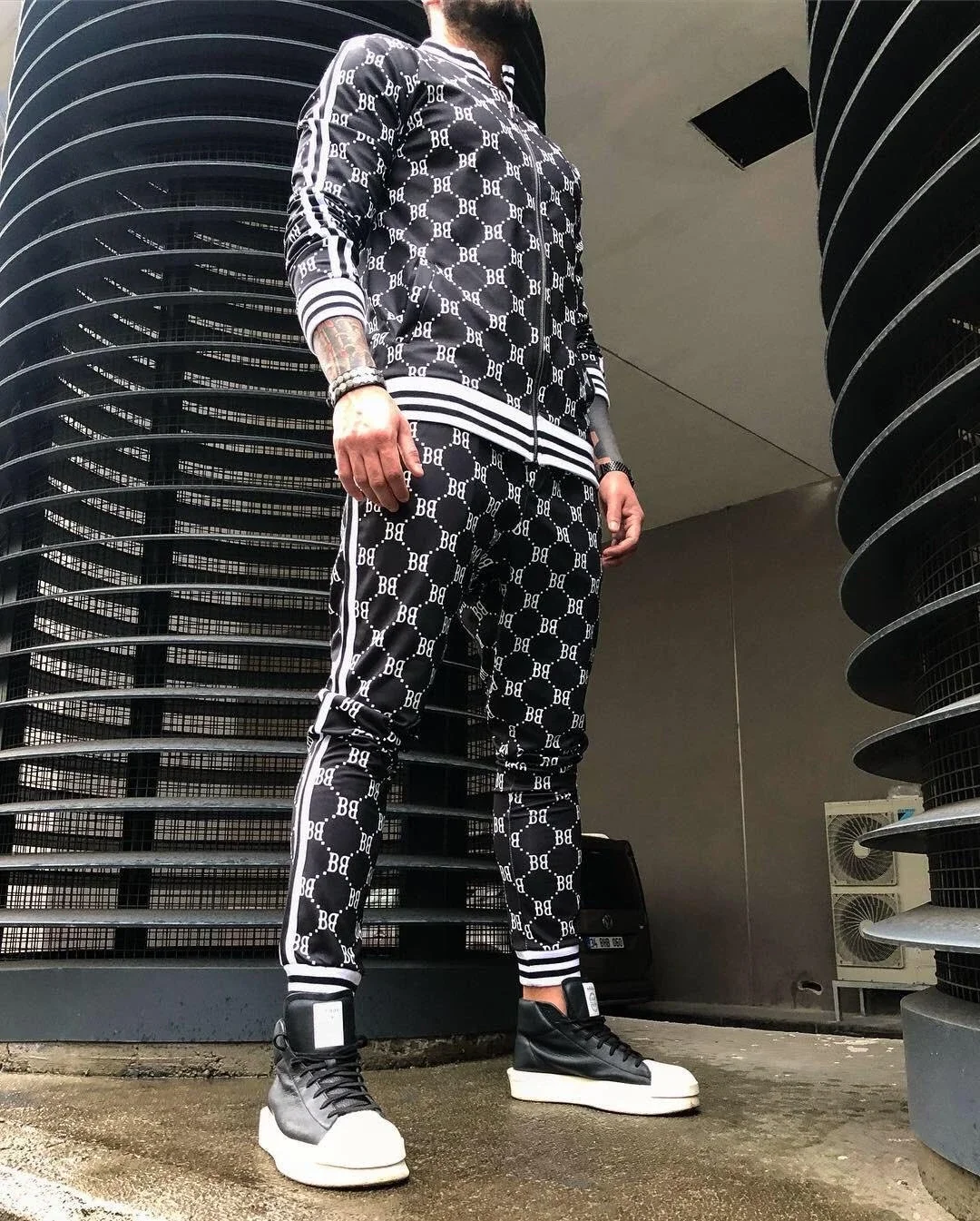 full black adidas tracksuit