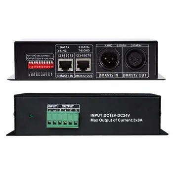 Factory Wholesale Dmx 512 3 Channels Dc12V24Vdmx 512 Controller For Rgb Led Dmx Control Lights