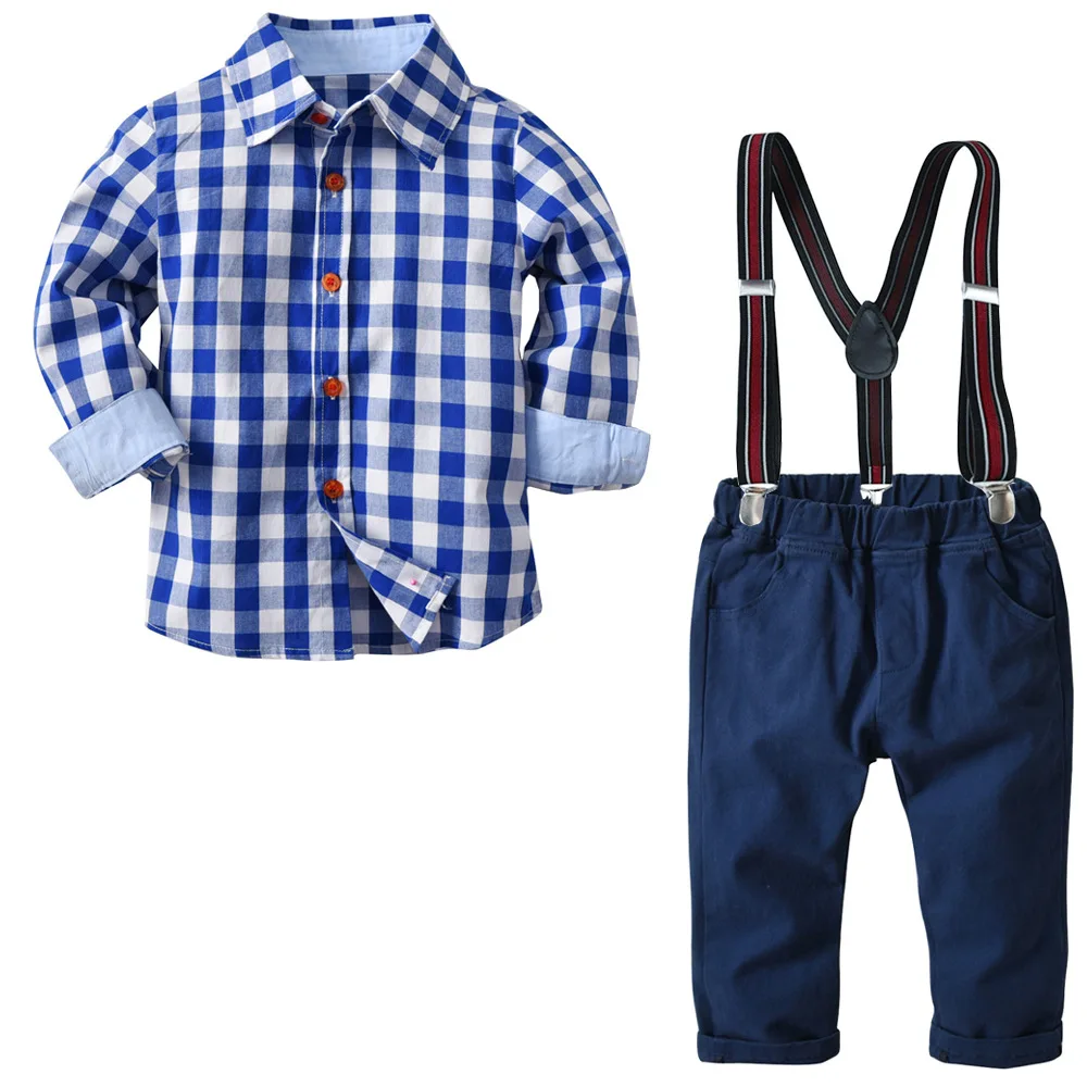 Winter Kids Baby Boy Gentleman Shirt Tops+Long Pants Formal Party Clothes Set .