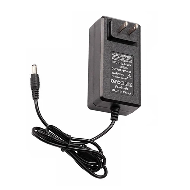 Customized Black White US/EU/UK/AU plug 25w ac adapter 5.5*2.5mm AC 100/240V PC material 5v 5a power adapter for CCTV LED