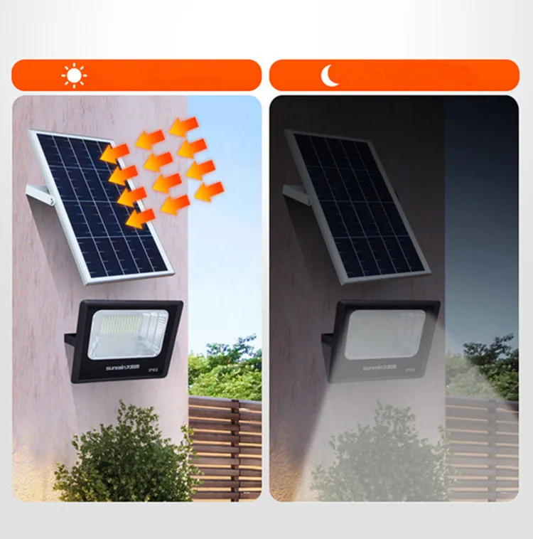 Light Outdoors Flood 100w Lamp IP66 Waterproof Solar Energy Led Gate Light