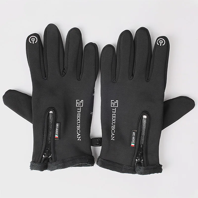 Теплые перчатки для сенсорных экранов осень и зима ветрозащитные холодные спортивные на молнии активного отдыха