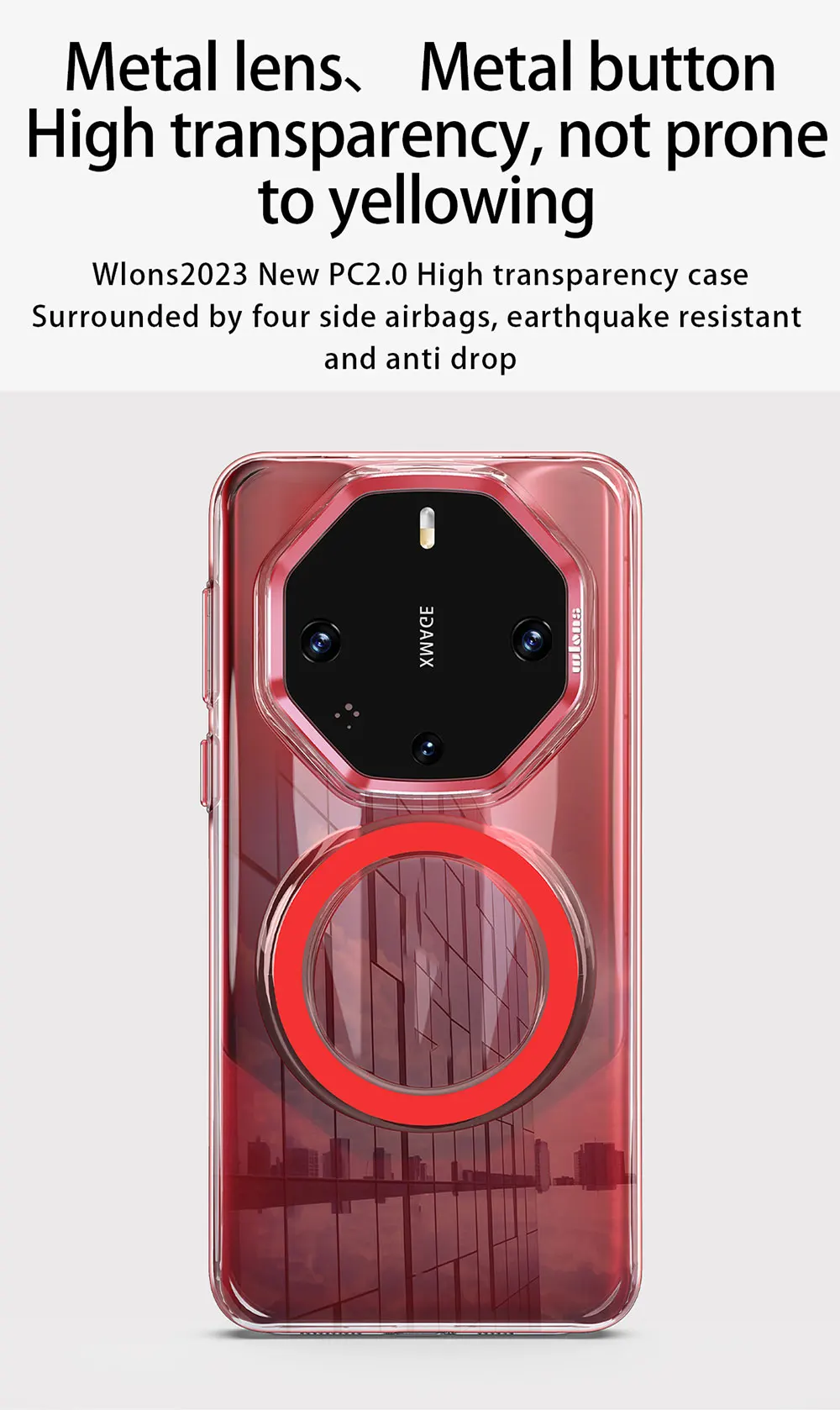 product clear case for huawei mate 60 rs ultimate lens films camera protector magnetic ring phone transparent hard pc  wls80 wlons-2