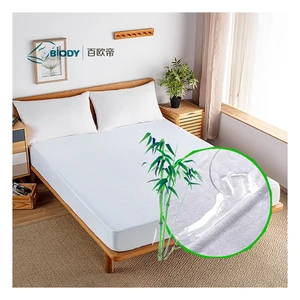 Anti Mite Bamboo Knitted Plain  Hotel Water Proof  Mattress Protector