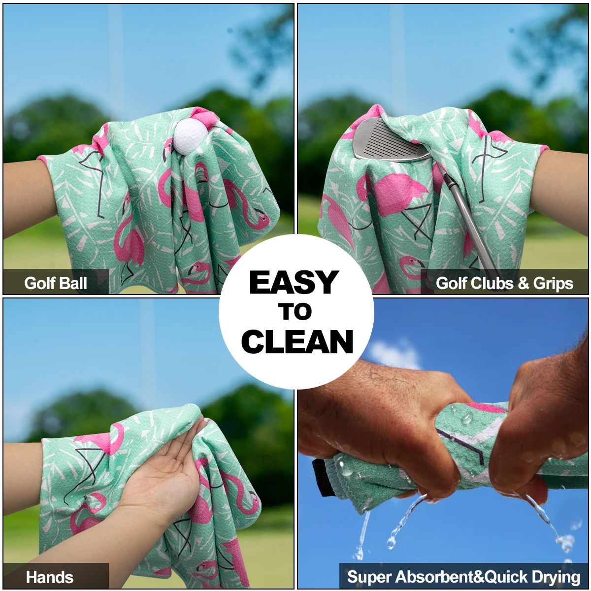 Low Moq Golf Club Towel Custom Microfiber Sublimate Golf Towel