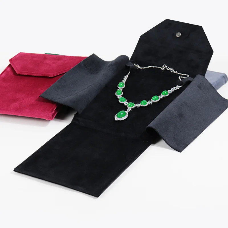 product foldable necklace travel bag velvet pendant bead chain jewelry storage box pearl necklace gift pouch-1