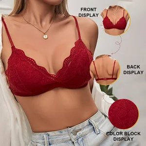 French Sexy Lingerie Lace Gathered Bra Light and Comfortable Top-up Sagging-proof Seamless Breathable Bra.