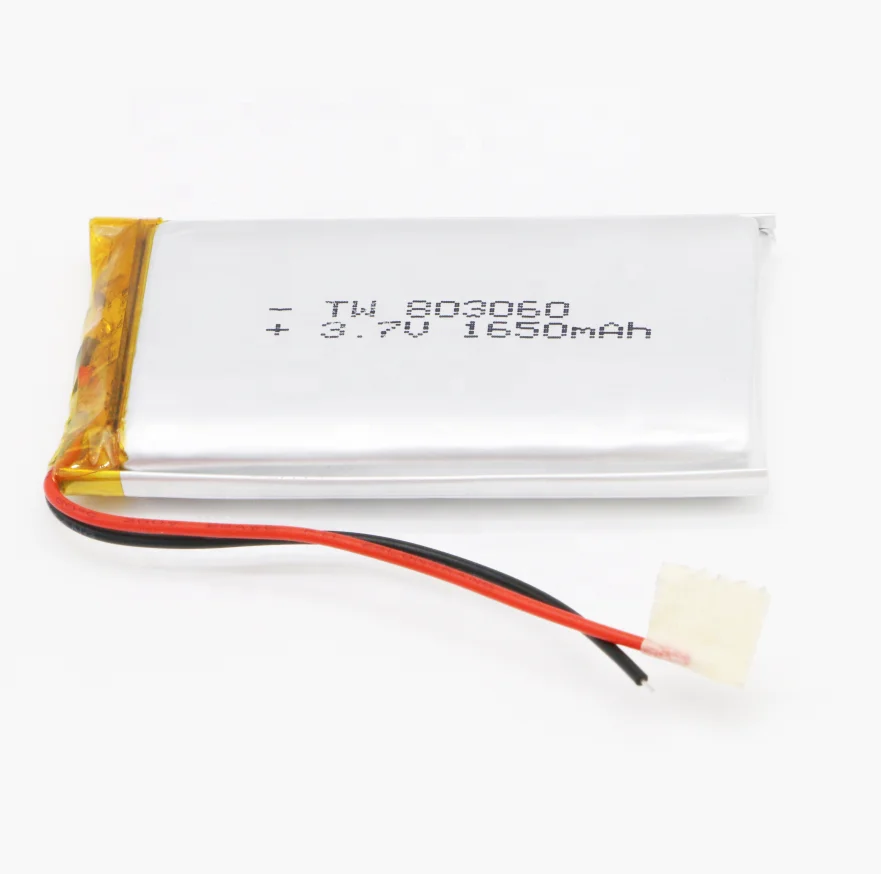 High Quality Rechargeable 803060 Lithium Li-ion Polymer 3.7v 1650mah Lipo Cell Battery