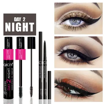 Wholesale Mascara with Eyeliner Set Waterproof Natural Curling Eyelashes No Smudge Eyeliner Pen Beauty Cosmetics