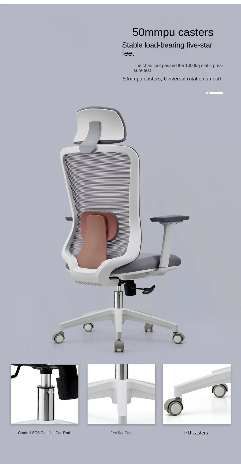 Contemporary Style Executive Office Chair Adjustable Lift Furniture with Headrest and Armrest Fabric Mesh Chair Modern Design